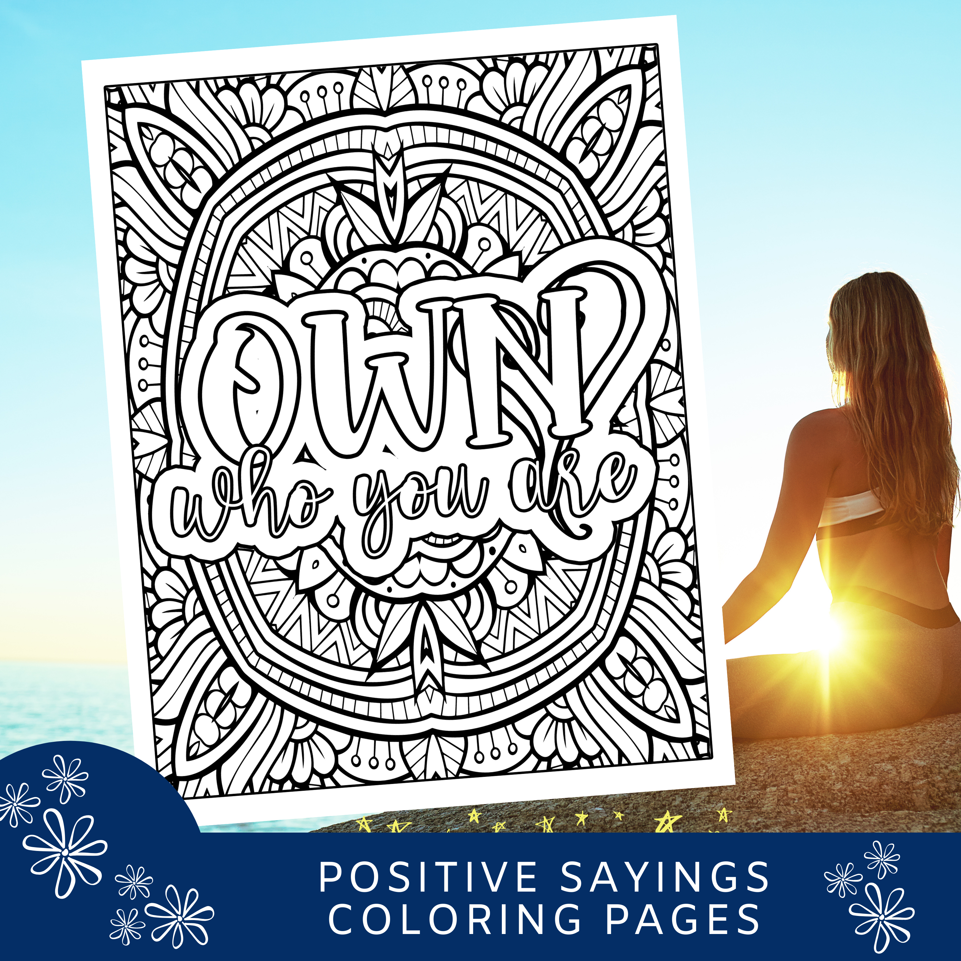 Positive Sayings Coloring Pages - Own Who You Are