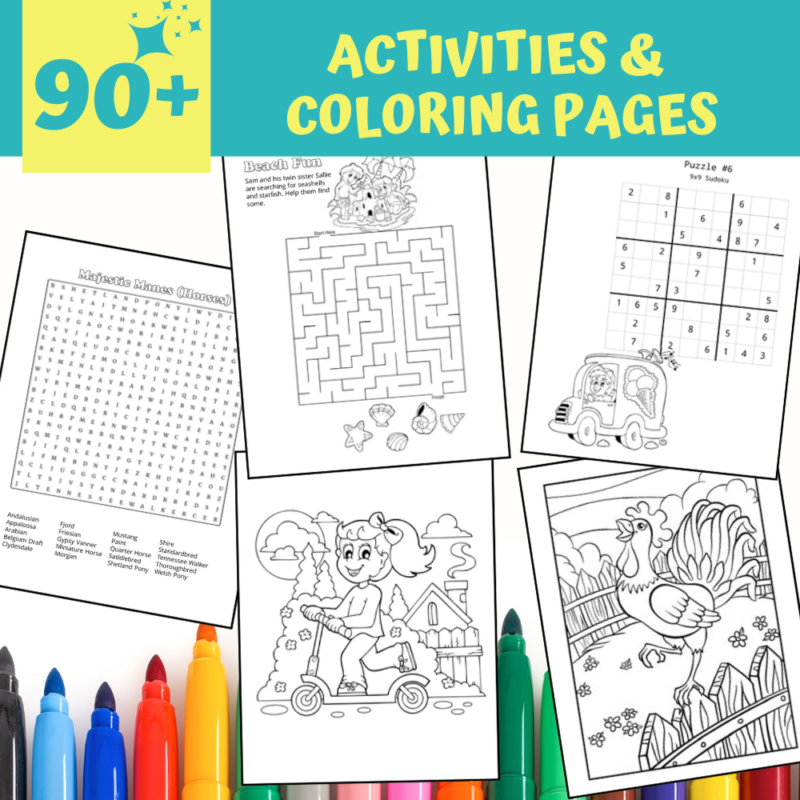 90+ Kids’ Activities and Coloring Pages