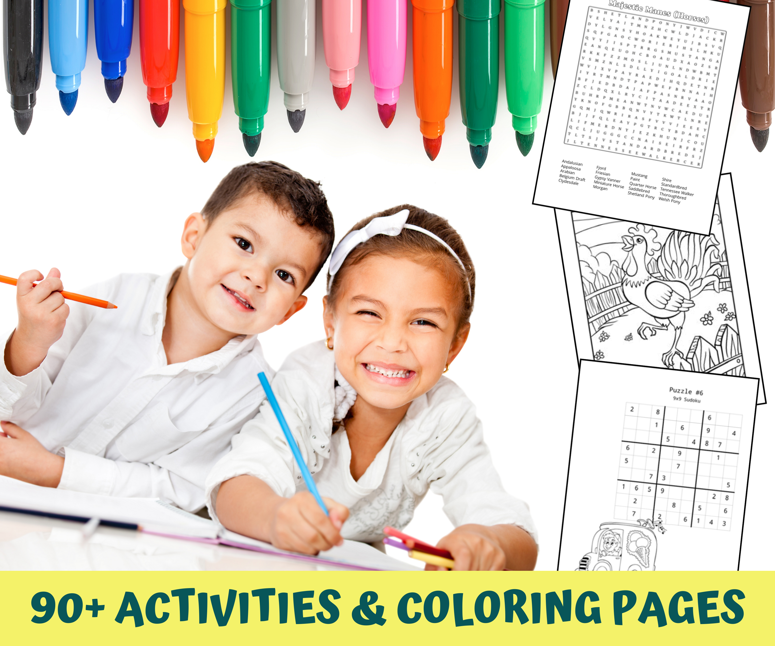 90+ Kids' Activities and Coloring Pages - Image 2